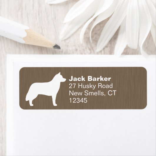 Siberian Husky Silhouette Return Address Labels (Insitu)