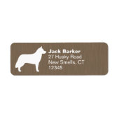 Siberian Husky Silhouette Return Address Labels (Voorkant)