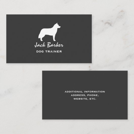 Siberian Husky Silhouette Visitekaartje (Voorkant / Achterkant)