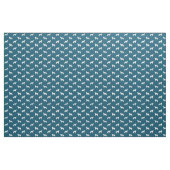Siberian Husky Silhouettes Blue en White Pattern Stof (Yard (91,4 cm))