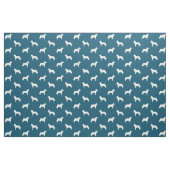 Siberian Husky Silhouettes Blue en White Pattern Stof (Fat Quarter)