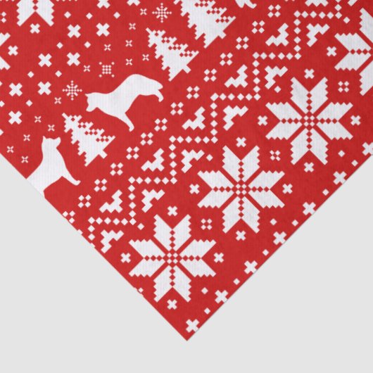 Siberian Husky Silhouettes kerstpatroon Tissuepapier (Detail)