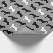 Siberian Husky Silhouettes Pattern Cadeaupapier (Hoek)