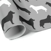 Siberian Husky Silhouettes Pattern Cadeaupapier (Rol Hoek)