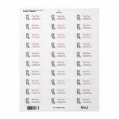 Siberian Husky Sinterklaas Hoed Kerst Retouradres Etiket (Full Sheet)