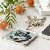 Siberian Husky Sleutelhanger (Zijkant)