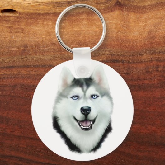 Siberian Husky Sleutelhanger (Voorkant)