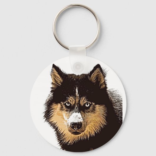 Siberian Husky Sleutelhanger (Voorkant)