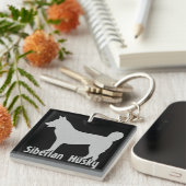 Siberian Husky Sleutelhanger (Voorkant Rechts)