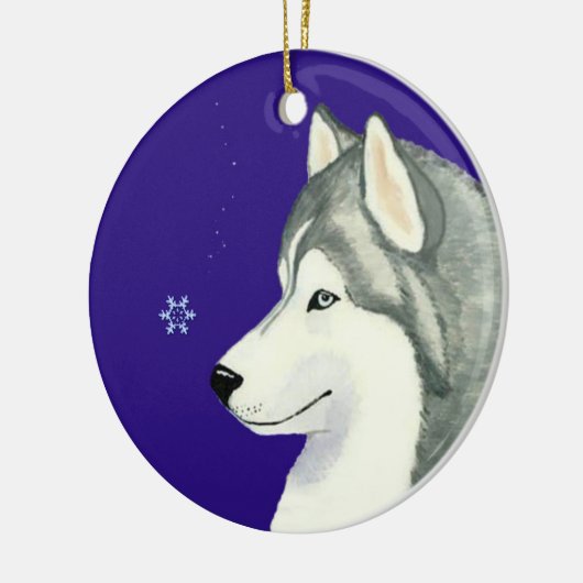 Siberian Husky Snowflake Ornament (Links)