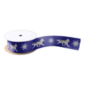Siberian Husky Snowflake Ribbon Satijnen Lint (Spoel)