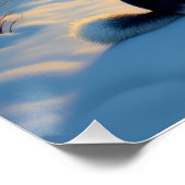 Siberian Husky Snowy Cabin Christmas Painting Perfect Poster (Hoek)