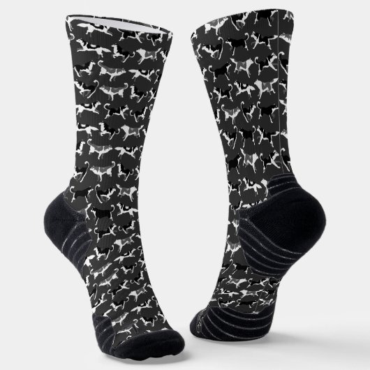 Siberian Husky Socks Cool Sled Dog Socks Customize Sokken (Gebogen)