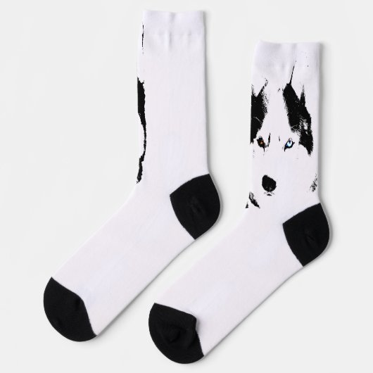 Siberian Husky Socks Husky Eyes Socks Customize Sokken (Links)