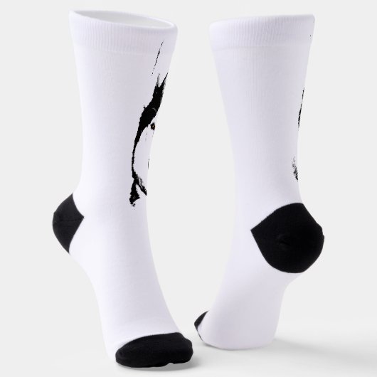 Siberian Husky Socks Husky Eyes Socks Customize Sokken (Gebogen)