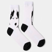 Siberian Husky Socks Husky Eyes Socks Customize Sokken (Rechts)
