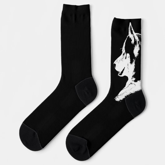 Siberian Husky Socks Husky Pup  Socks Customize Sokken (Links)