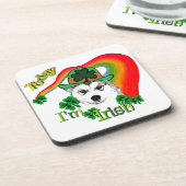 Siberian Husky St Patrick's Bier Onderzetter (Linkerzijde)