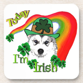 Siberian Husky St Patrick's Bier Onderzetter