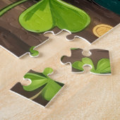 Siberian Husky St. Patrick's Day GeluksHond Legpuzzel (Zijkant)