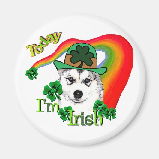 Siberian Husky St Patricks Day Magneet (Voorkant)