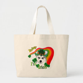 Siberian Husky St Patrick's Grote Tote Bag