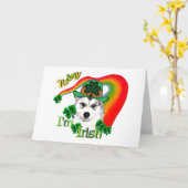 Siberian Husky St Patrick's Kaart (Gele Bloem)