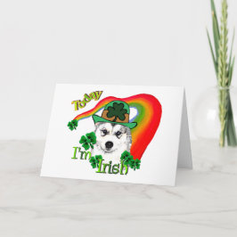 Siberian Husky St Patrick's Kaart