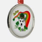 Siberian Husky St Patrick's Metalen Ornament (Rechts)