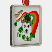 Siberian Husky St Patrick's Metalen Ornament (Rechts)