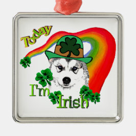 Siberian Husky St Patrick's Metalen Ornament