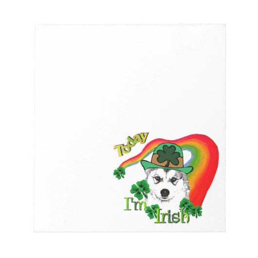 Siberian Husky St Patrick's Notitieblok (Voorkant)