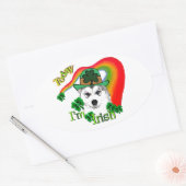 Siberian Husky St Patrick's Ovale Sticker (Envelop)