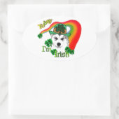 Siberian Husky St Patrick's Ovale Sticker (Tas)