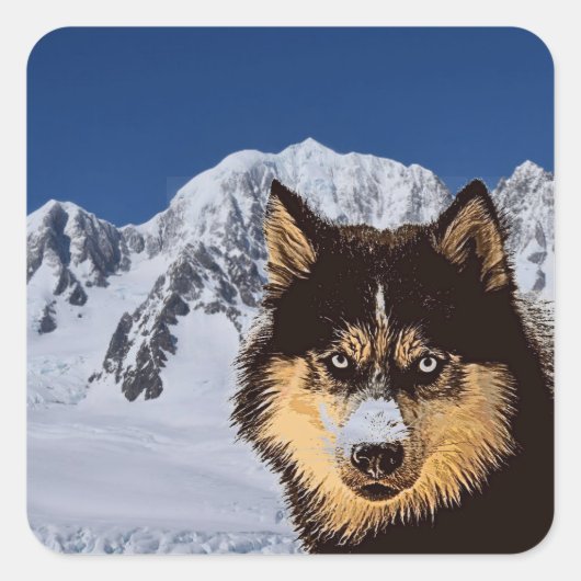 Siberian Husky Sticker (Voorkant)