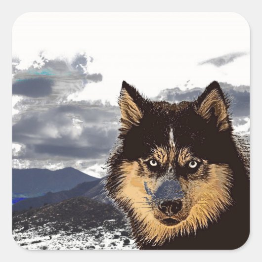 Siberian Husky Sticker (Voorkant)