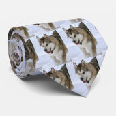 SIBERIAN HUSKY STROPDAS (Opgerold)