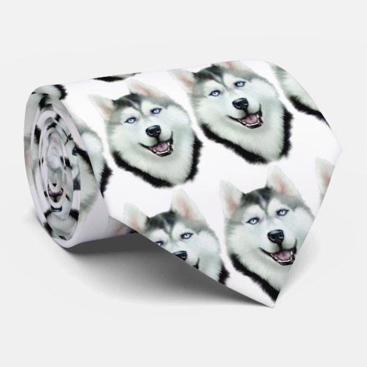 Siberian Husky Stropdas (Opgerold)
