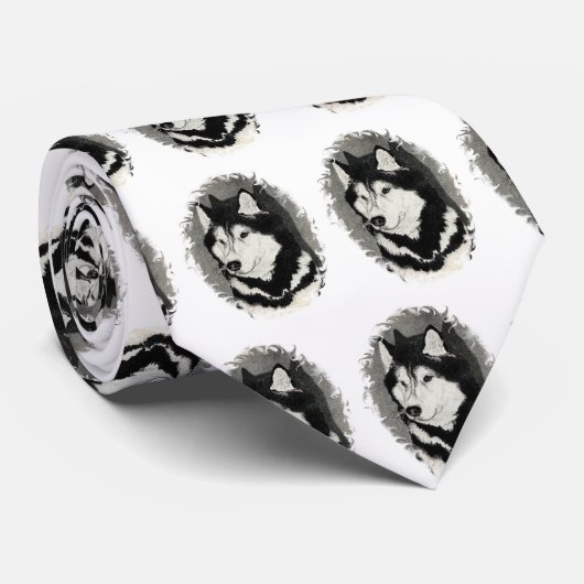 Siberian Husky Stropdas (Opgerold)