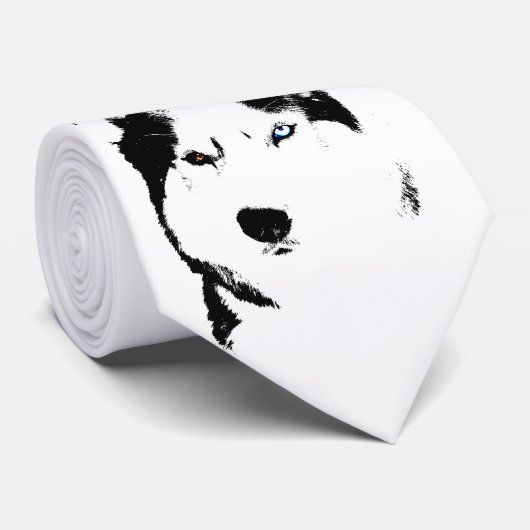 Siberian Husky Stropdassen Stylish Alaskan Malamut (Opgerold)