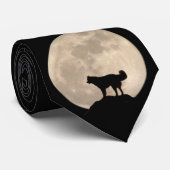 Siberian Husky Stropdassen Stylish Husky Moon Neck (Opgerold)