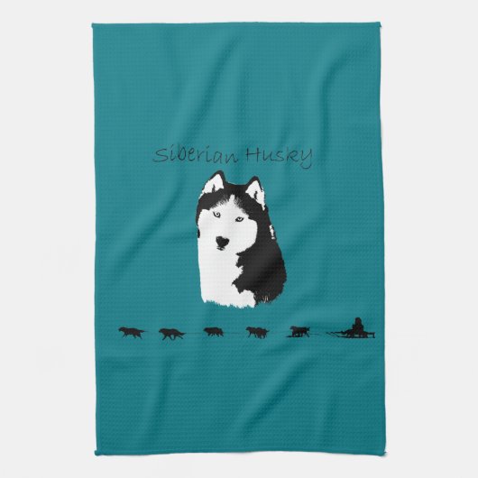 Siberian Husky Theedoek (Verticaal)