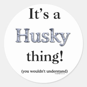 Siberian Husky Thing Ronde Sticker