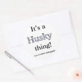 Siberian Husky Thing Ronde Sticker (Envelop)