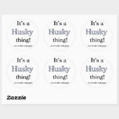 Siberian Husky Thing Ronde Sticker (Vel)