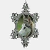 Siberian Husky Tin Sneeuwvlok Ornament (Links)