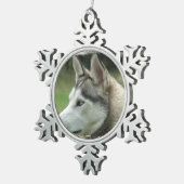 Siberian Husky Tin Sneeuwvlok Ornament (Rechts)
