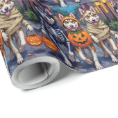 Siberian Husky Trick-or-Treating Halloween Costume Cadeaupapier (Rol Hoek)
