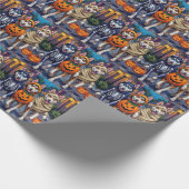 Siberian Husky Trick-or-Treating Halloween Costume Cadeaupapier (Hoek)