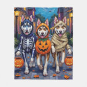 Siberian Husky Trick-or-Treating Halloween Costume Fleece Deken (Voorkant)